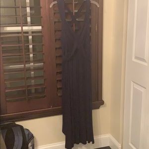 Navy maternity dress cross front
